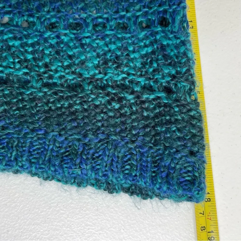 Chicos Open Weave Ombre Stripe Green Blue Scoop Neck Sweater Women Size Medium - Picture 10 of 12